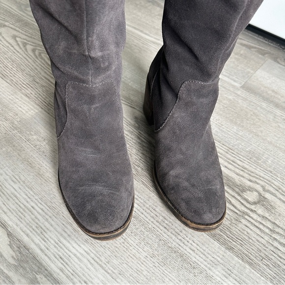 Lucky Brand Gray Suede Over the Knee Boots 8 - Picture 3 of 13